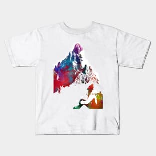 mountaineer climbing sport art #mountaineer #climbing #sport Kids T-Shirt